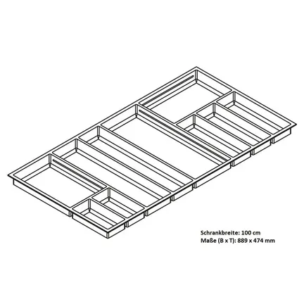 Besteckeinsatz Move für Schubkästen 1000 mm (bis Küchen-Baujahr 12/2024) Runner’s Kitchen Besteckeinsatz Move für Schubkästen 1000 mm (bis Küchen-Baujahr 12/2024) 1