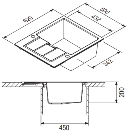 FRANKE: Einbauspüle Sirius S2D 611-62, aus Tectonite  Carbon 87502 Runner’s Kitchen FRANKE: Einbauspüle Sirius S2D 611-62, aus Tectonite  Carbon 87502 1